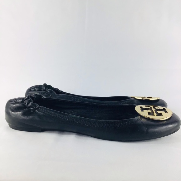 💙 TORY BURCH Ballerina Flats Gold Logo - Picture 6 of 15